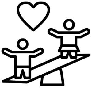 Icône avec deux individus en train de s’amuser.